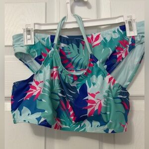 Wonder Nation Floral Bikini Set - Blue and Pink